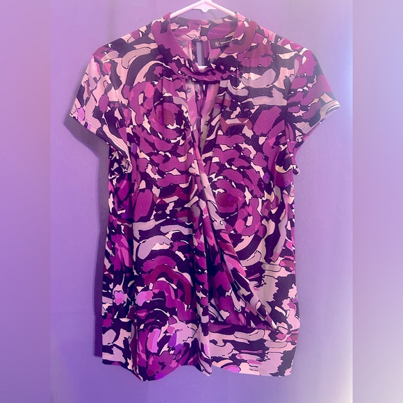 Purple blouse with shimmer over pattern - Picture 1 of 6